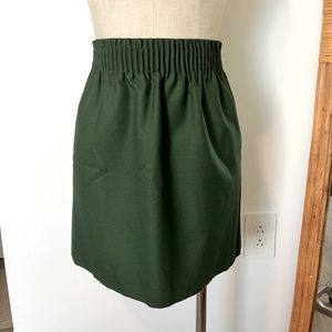J.Crew Green Wool Blend High Waist Mini Skirt
